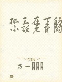 孤王在下的原著小说免费阅读