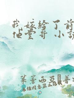 我嫁给了前男友他堂哥 小说