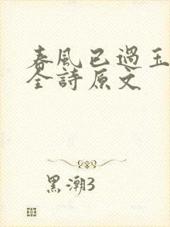 春风已过玉门关全诗原文