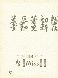 叶辰萧初然最新章节更新在线阅读