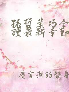 孙哲叶巧全文阅读最新章节