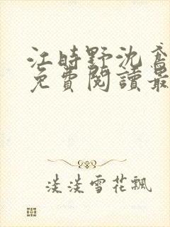 江时野沈鸢小说免费阅读最新章节