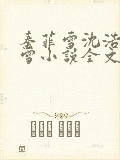 秦菲雪沈浩秦菲雪小说全文免费阅读求书