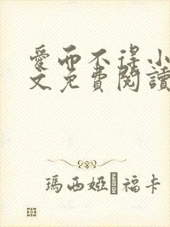 爱而不得小说全文免费阅读