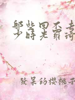 那些回不去的年少时光罗琦琦