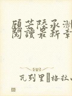 顾芒陆承洲免费阅读最新章节