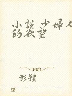 小说 少妇人妻的欲望