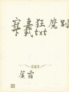 宠妻狂魔别太坏下载txt