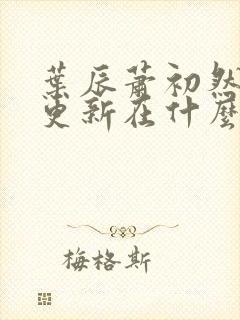 叶辰萧初然最快更新在什么时候