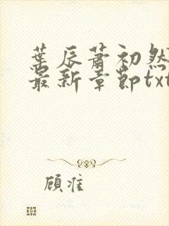 叶辰萧初然免费最新章节txt