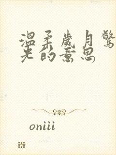 温柔岁月惊艳时光的意思