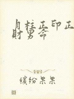 月柱正印正官正财男命