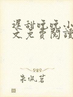 迟甜晚晚小说全文免费阅读