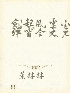 剑起风云小说无弹窗全文免费阅读