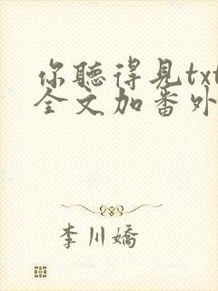 你听得见txt全文加番外