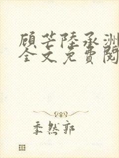 顾芒陆承洲小说全文免费阅读无删减