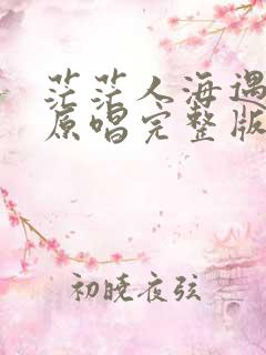 茫茫人海遇见你原唱完整版