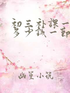 初三补课一对一多少钱一节课