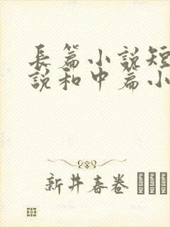 长篇小说短篇小说和中篇小说