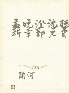 孟晚澄沈听澜最新章节免费阅读