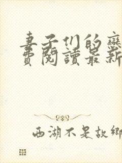 妻子们的恋爱免费阅读最新章节更新