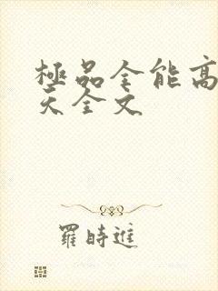 极品全能高手夏天全文