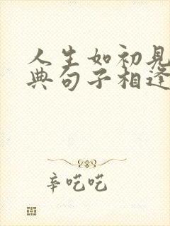 人生如初见的经典句子相逢