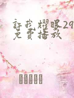 许我耀眼29集免费播放