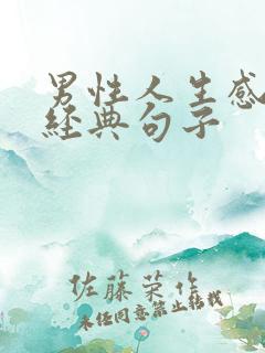 男性人生感悟的经典句子