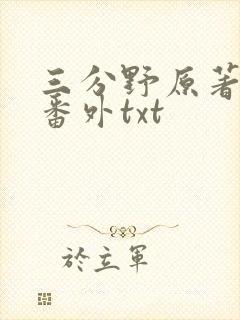 三分野原著小说番外txt