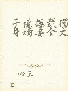 千亿总裁独宠替身娇妻全文阅读小说