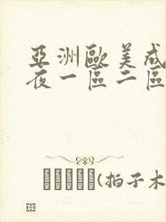 亚洲欧美成人午夜一区二区