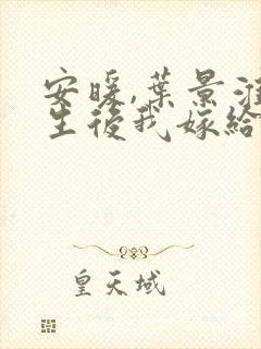 安暖,叶景淮重生后我嫁给了渣男的死对头