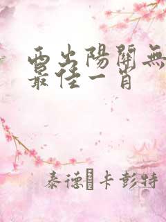 西出阳关无故人最佳一肖