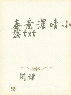 春意浓晴小说网盘txt