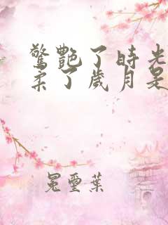 惊艳了时光,温柔了岁月是什么意思