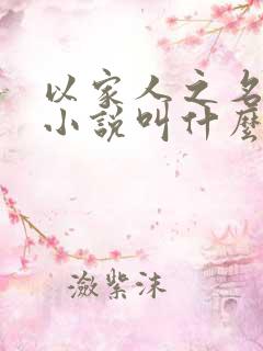 以家人之名原著小说叫什么