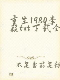 重生1980李毅txt下载全本