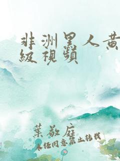 非洲黑人黄色一级视频