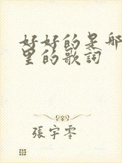 好好的是哪首歌里的歌词