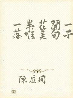 一半花开一半花落唯美句子