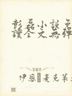 彭磊小说免费阅读全文无弹窗