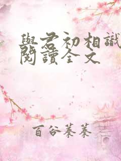 与君初相识免费阅读全文