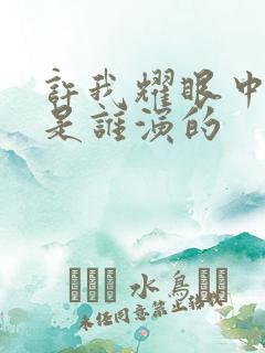 许我耀眼中乔琳是谁演的