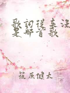 歌词从来没结果是哪首歌