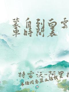 蒙自到白云乡客车时间表