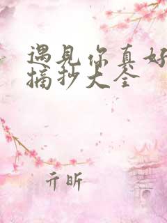 遇见你真好结尾摘抄大全