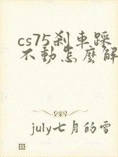 cs75刹车踩不动怎么解决