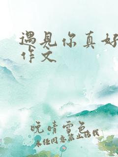 遇见你真好优秀作文