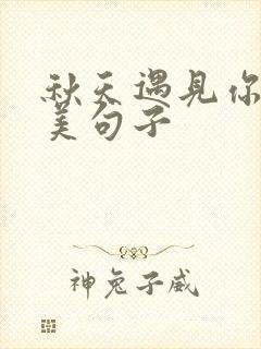 秋天遇见你的唯美句子